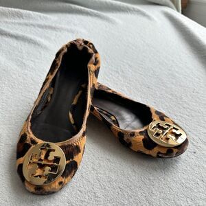 Tory‎ Burch Leopard Ballerina Ballet Flat Women Shoes Size 5M loafers